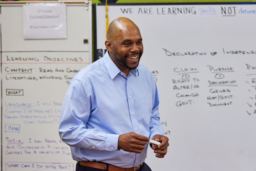 A man teaching a class